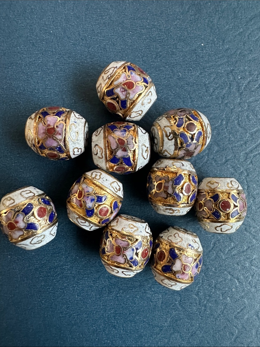 NEW listing - Vintage Cloisonné Barrel Beads Bundle